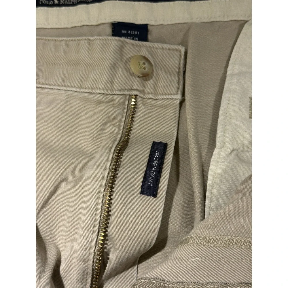 Vintage Polo Ralph Lauren‎ Andrew Pant Men's 38x32 (36x31) Pleated Chino Tan
